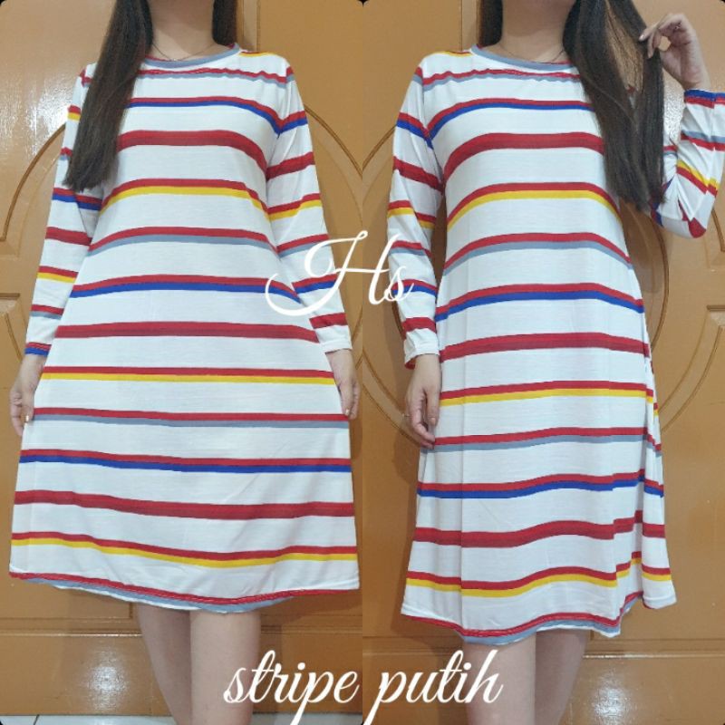 DRESS SALUR SANDRA TANGAN PANJANG OVERSIZE/DRESS WANITA BAHAN BAGUS