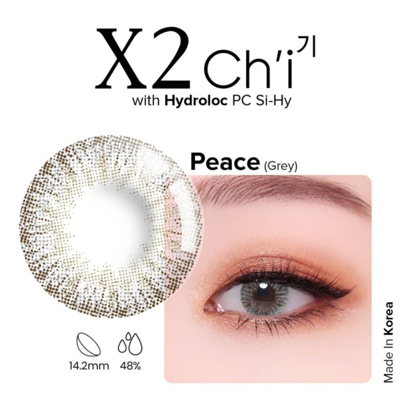 Softlens warna grey abu2 Silicone Hydrogel X2 Chi (peace)