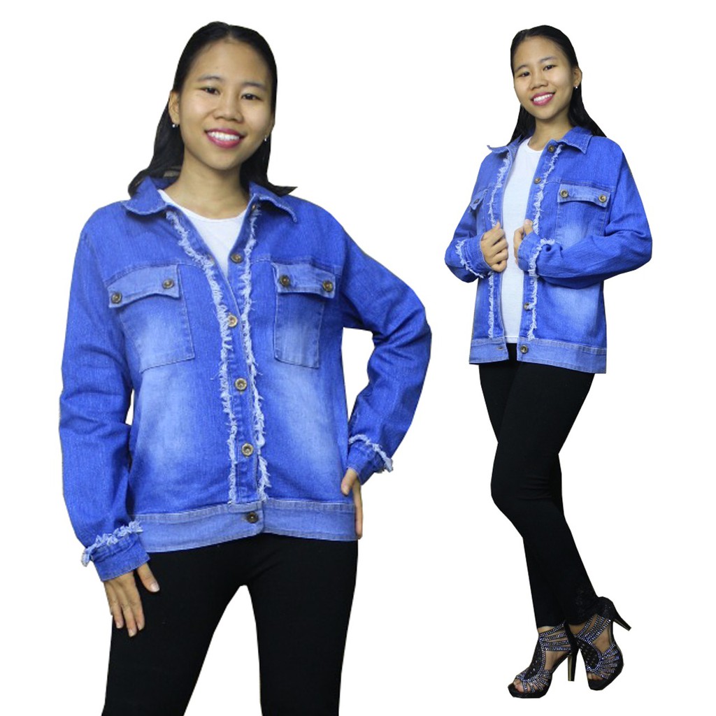 SB Collection Atasan Blouse Outer Helen Jaket Casual Jumbo Jeans Wanita