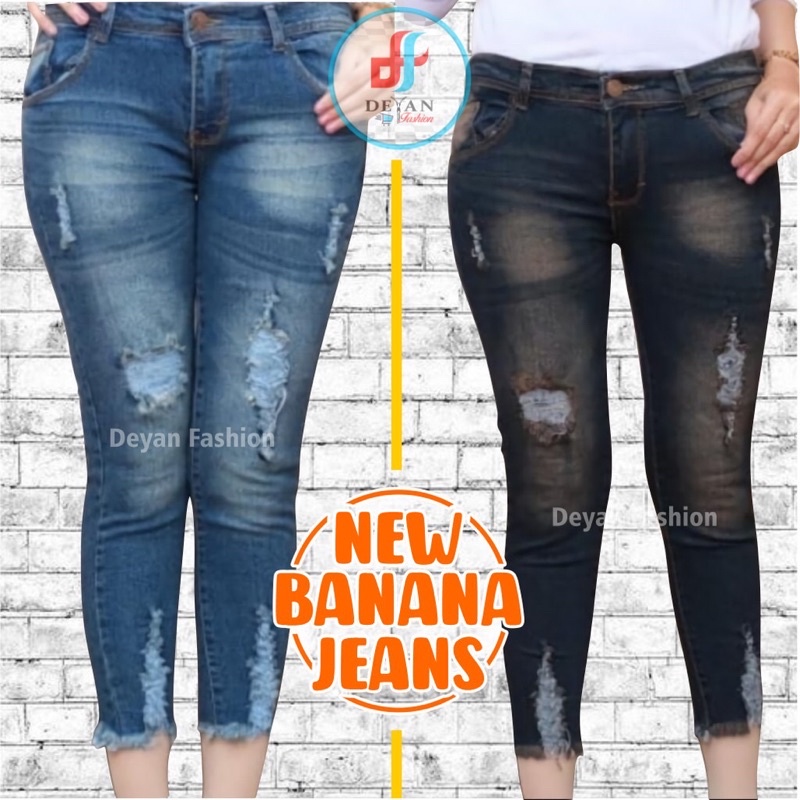 Celana Jeans Wanita 7/9 Belah tengah