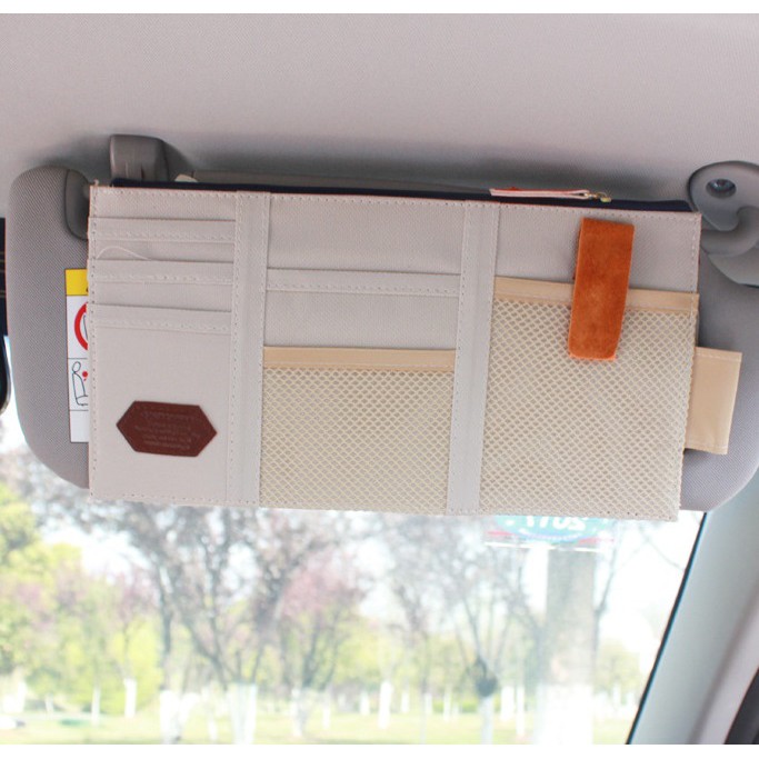 Kantong Dompet Sunvisor untuk Kartu, Uang, Karcis Parkir Bahan Canvas Ala Korea