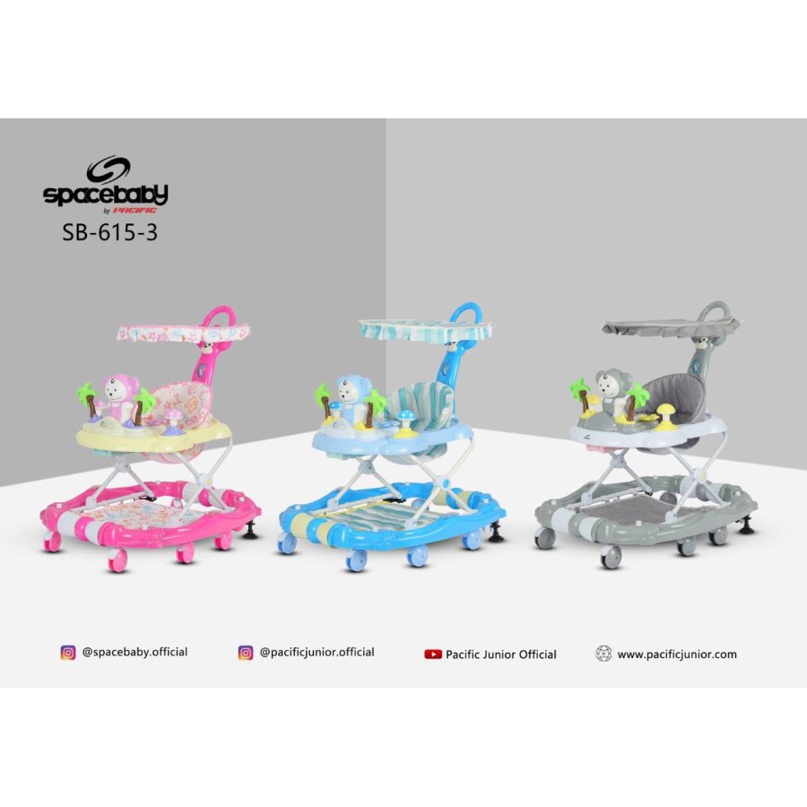 SPACE BABY Baby Walker 615-3 Ic Music Mainan SPACEBABY [ * FREE PACKING DUS ALAS ]