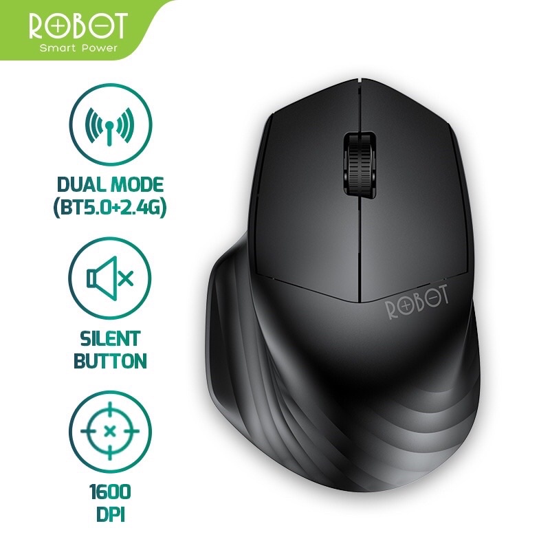 ROBOT Mouse Wireless M350 Silent Click 1600DPI dengan Receiver USB &amp; Bluetooth untuk PC Laptop BY PA