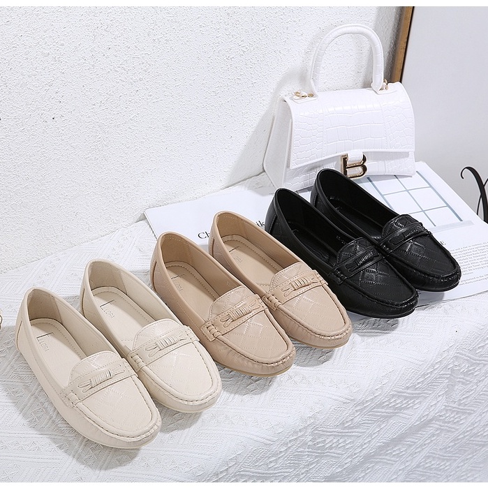 ELLORA EZ-2650 Sepatu Flat Wanita Loafers Kerja Import