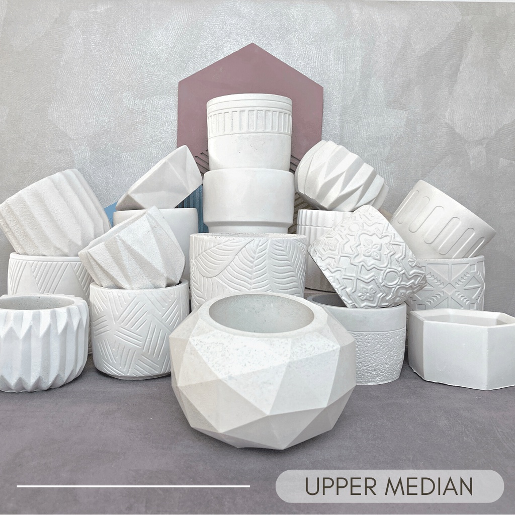 [TDF UPPER MEDIAN 1] Pot Semen Concrete | Pot Bunga Tanaman | Dekorasi Rumah Kantor | Properti Foto 