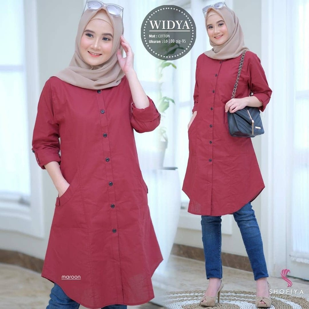 WIDYA TUNIK/ATASAN PANJANG/KEMEJA WANITA/ATASAN SYARI