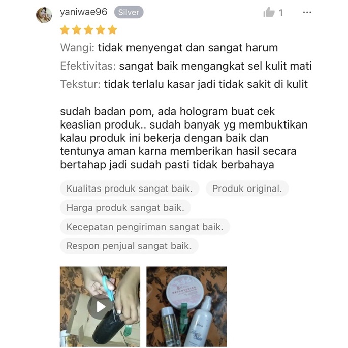 BRIGHTENING WHITENING SCRUB BEAUSHINE (LULUR PEMUTIH BPOM)