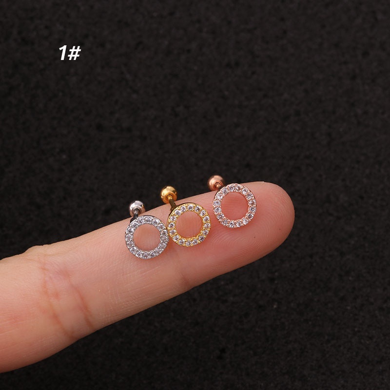 1Pc Newest Tree Star Zircon Pendant CZ Dangle Ear Piercing Jewelry Steel Barbell Daith Earrings Helix Cartilage Studs