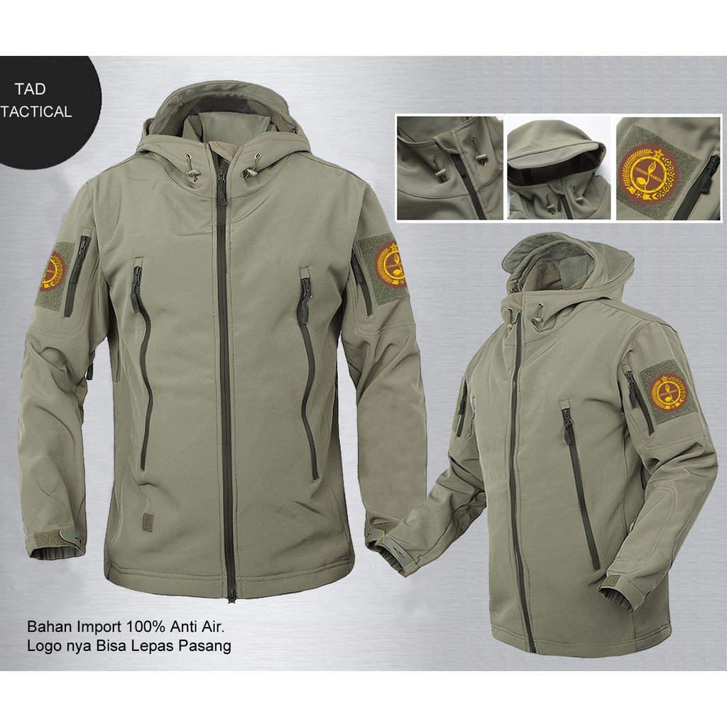 iJaketi Bravo TAD Hijau Army Logo Pramuka Waterproof Anti 