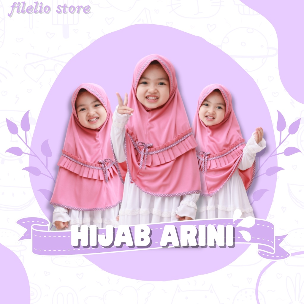 Jilbab Anak Arini 3-7 Tahun / Hijab Anak Perempuan / Jilbab Anak TK Lucu Murah / Jilbab Anak Anak