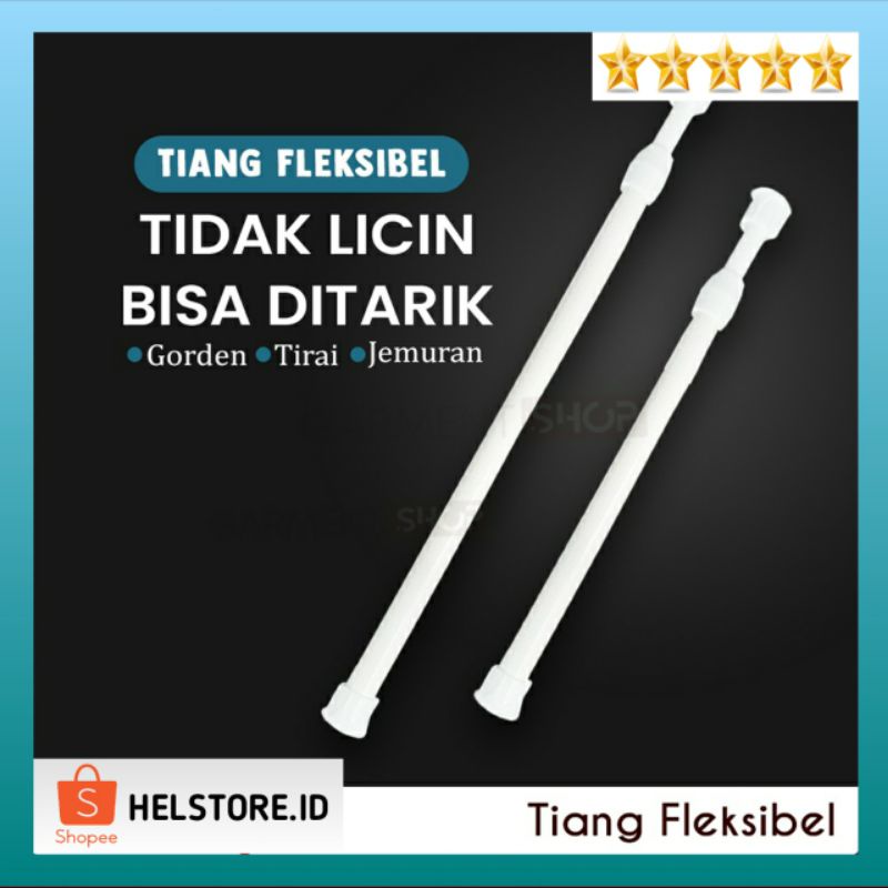 GANTUNGAN TIRAI JENDELA TIANG GORDEN FLEXIBLE / Gantungan Tiang Tempel Dinding Tanpa Paku Praktis