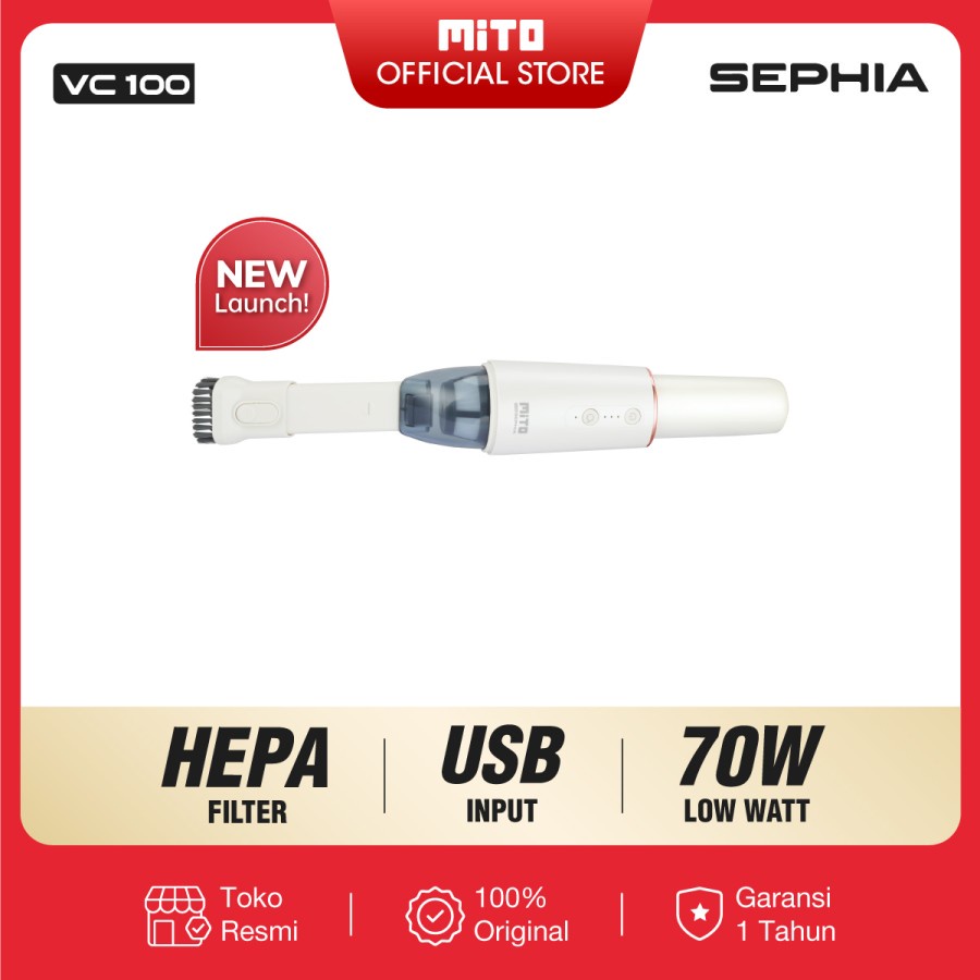 Mito Vacum Cleaner VC100 Sephia Penyedot Debu - White &amp; Black VC 100