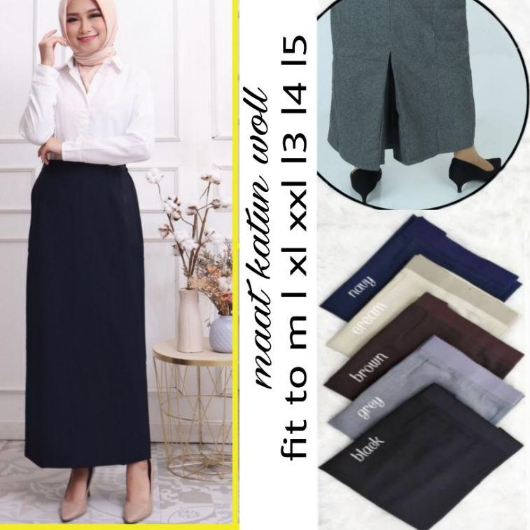 Harga Spesial.. ROK SPAN JUMBO BELAHAN BELAKANG ROK SPAN PINGGNG KARET ROK KANTOR ROK KERJA KEKINIAN