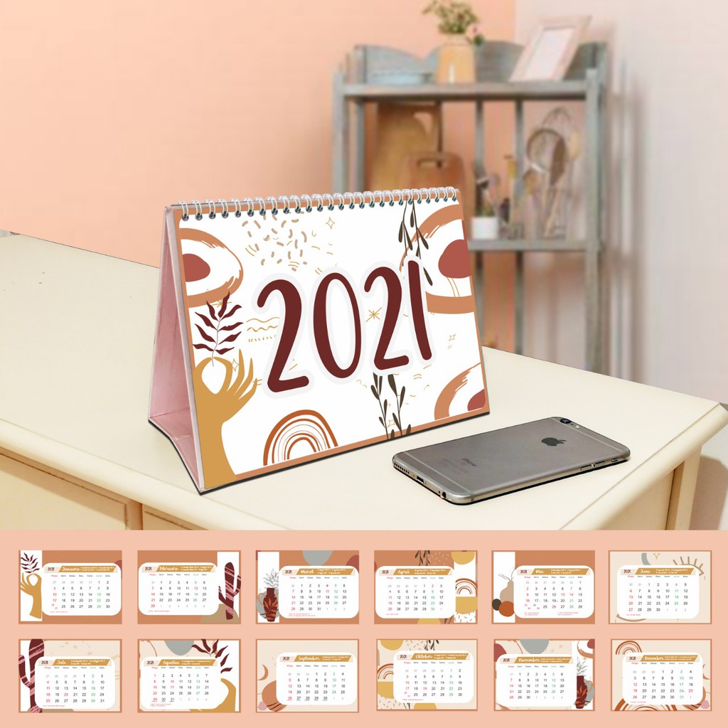 

Dine Wood Kalender Duduk Tahun 2021 Spiral Terbaru Modern Hiasan Dekorasi Rumah Boho Vintage