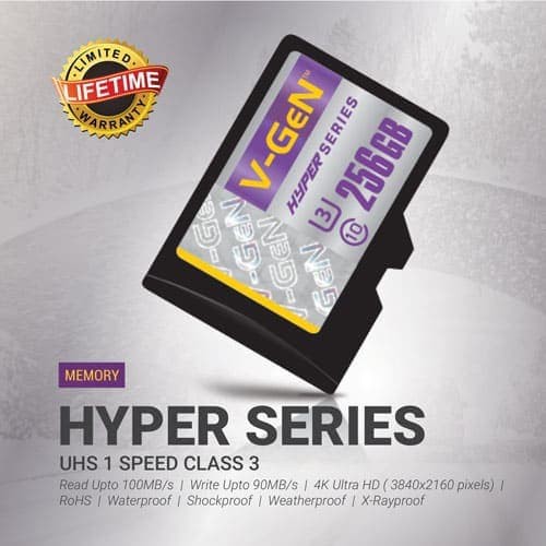 MEMORY VGEN TURBO 256 GB CLASS 10 MICRO SD VGEN MEMORI HP -ORIGINAL