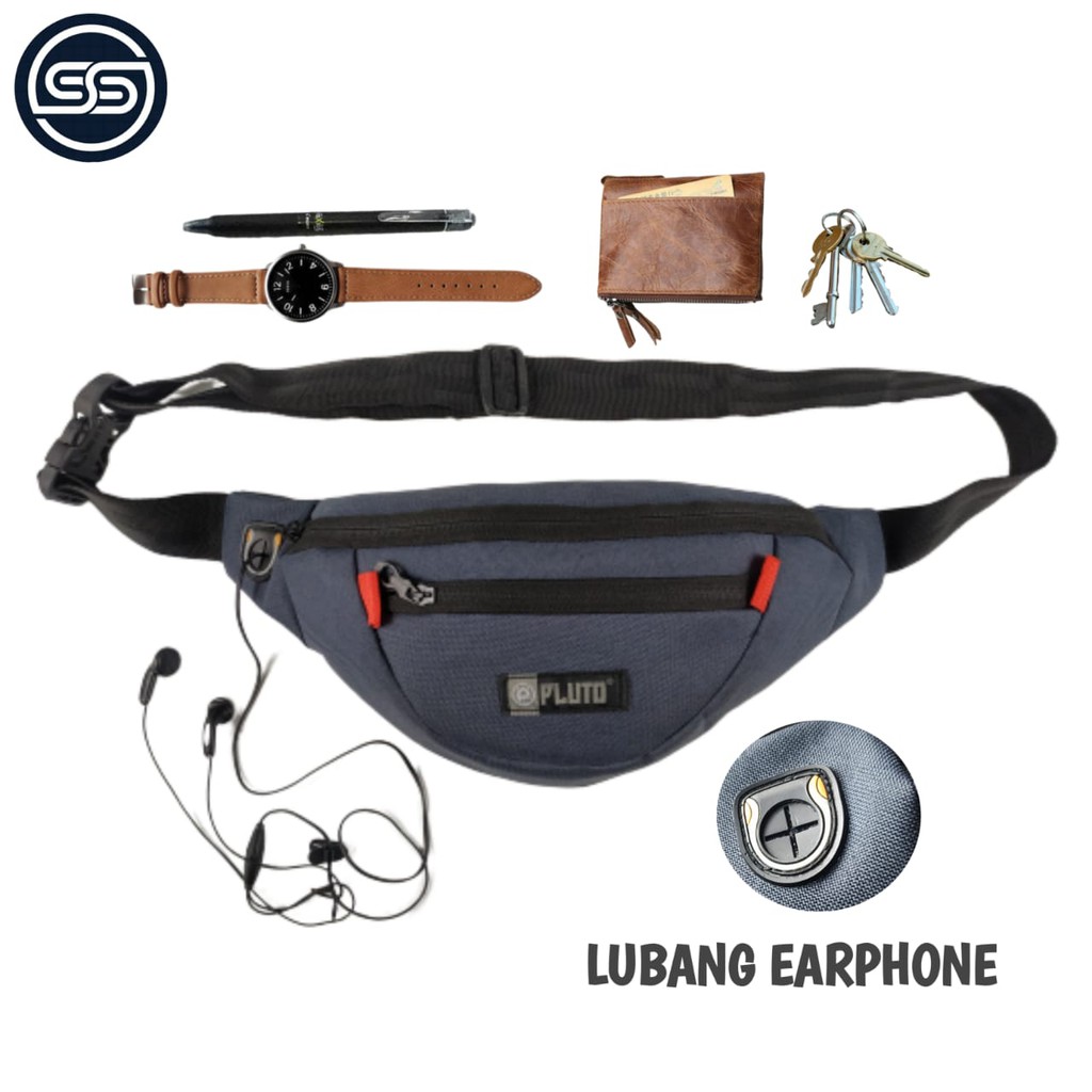 WAISTBAG TAS PINGGANG -TAS SLEMPANG PRIA - PLUTO  TERSEDIA WARNA NAVY - TAS SELEMPANG PRIA ORIGINAL