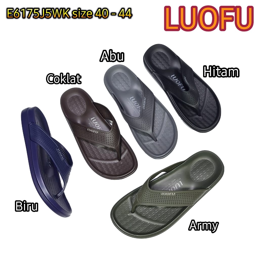 LUOFU ORIGINAL Sandal jepit karet empuk murah cowok sendal pria import E6175J5WK