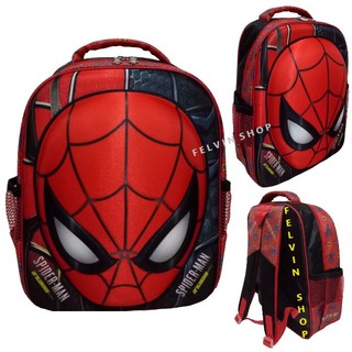  Tas  Sekolah  Anak  SD Kepala Spiderman 3D Gambar  Timbul 