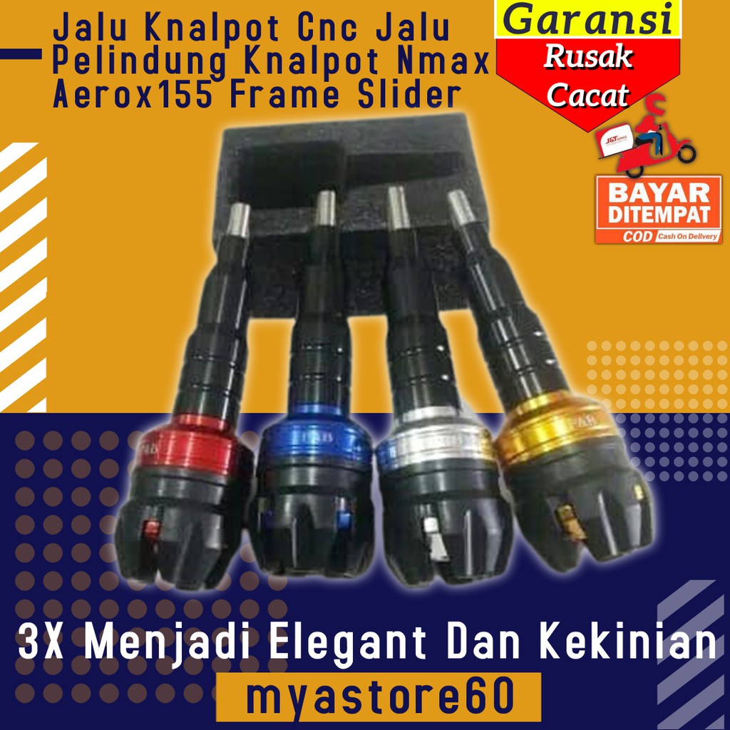 Jalu Knalpot Cnc Cover Jalu Pelindung Knalpot Nmax Aerox155 Frame Slider Aksesoris Variasi Motor