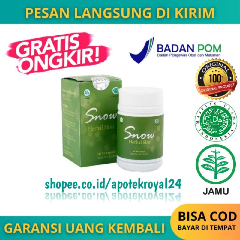 SNOW HERBAL SLIM Obat Pelangsing Badan Obat Penurun Badan Herbal ALAMI Original Bpom