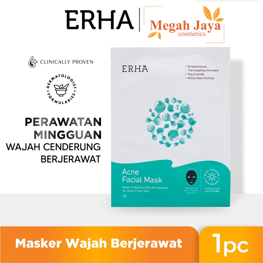 ERHA Acne Facial Mask 20 gr - Masker Wajah Jerawat @MJ