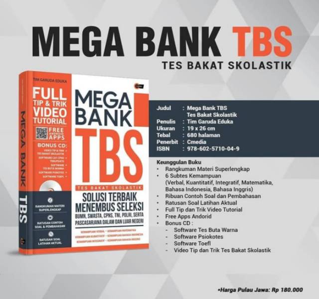 Mega Bank Tps Tbs Tes Bakat Skolastik Bonus Cd Tim Garuda Eduka Shopee Indonesia