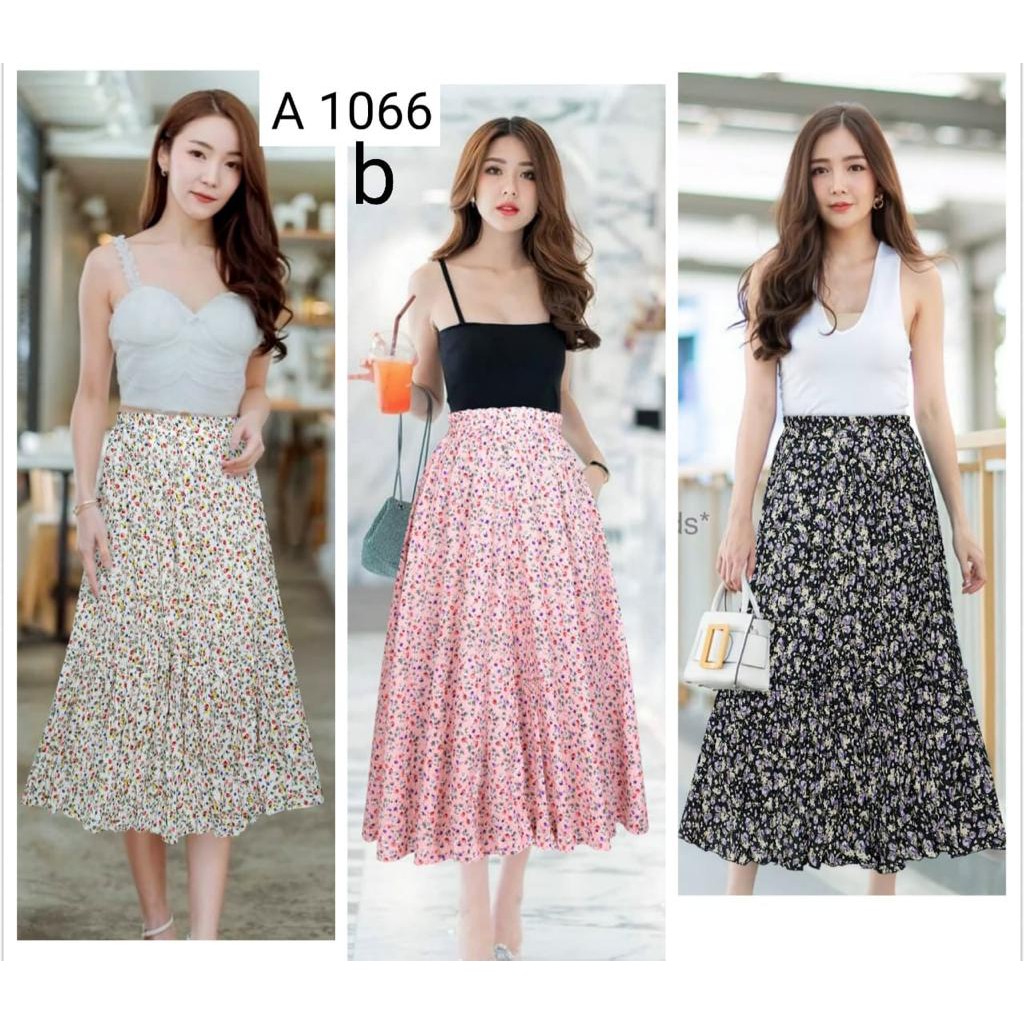Vlovesjkt - Rok Bunga Bangkok Full Print Bahan Katun Import|Rok import bangkok|Rok kekinian|Ootd kek