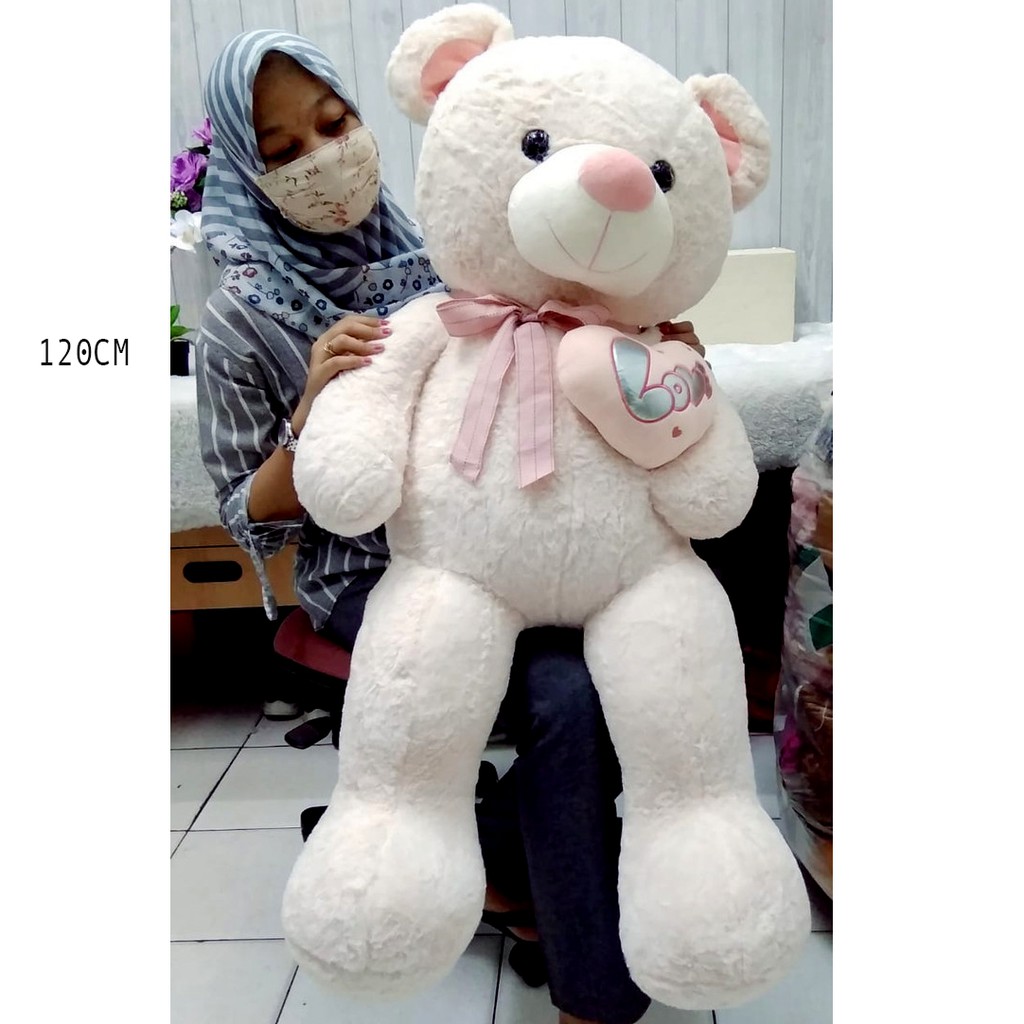 boneka teddy bear love big giant besar warna pastel kado valentine ultah beruang tedy baby kids