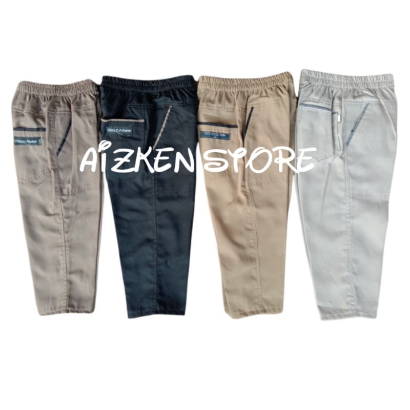 Celana Panjang Ankle Pants Slimfit Jumbo Abu muda