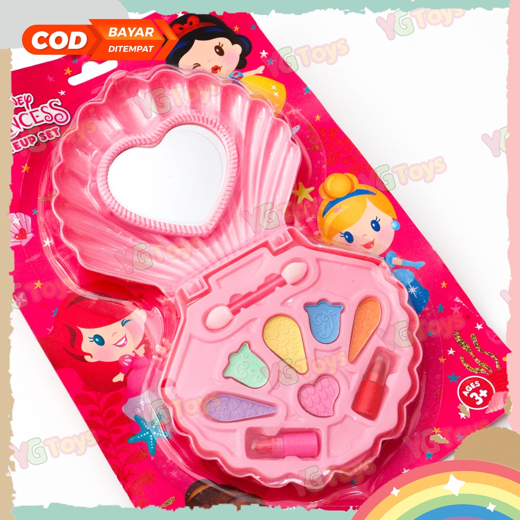 YGtoys Mainan Make Up Anak Perempuan Set Makeup Kerang Shell Karakter Princess