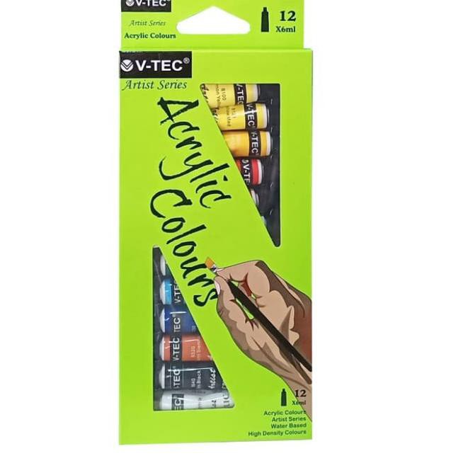 

V-Tec Acrylic Color Set 18 - VT-612/A Isi 12 x 6ml / Cat Akrilik V-TEC 12 warna (KODE 543)