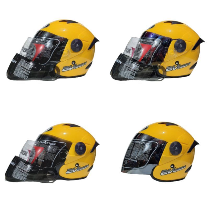 Helm KYT 2 VISION KUNING/Crimsone Yellow Paket Ganteng