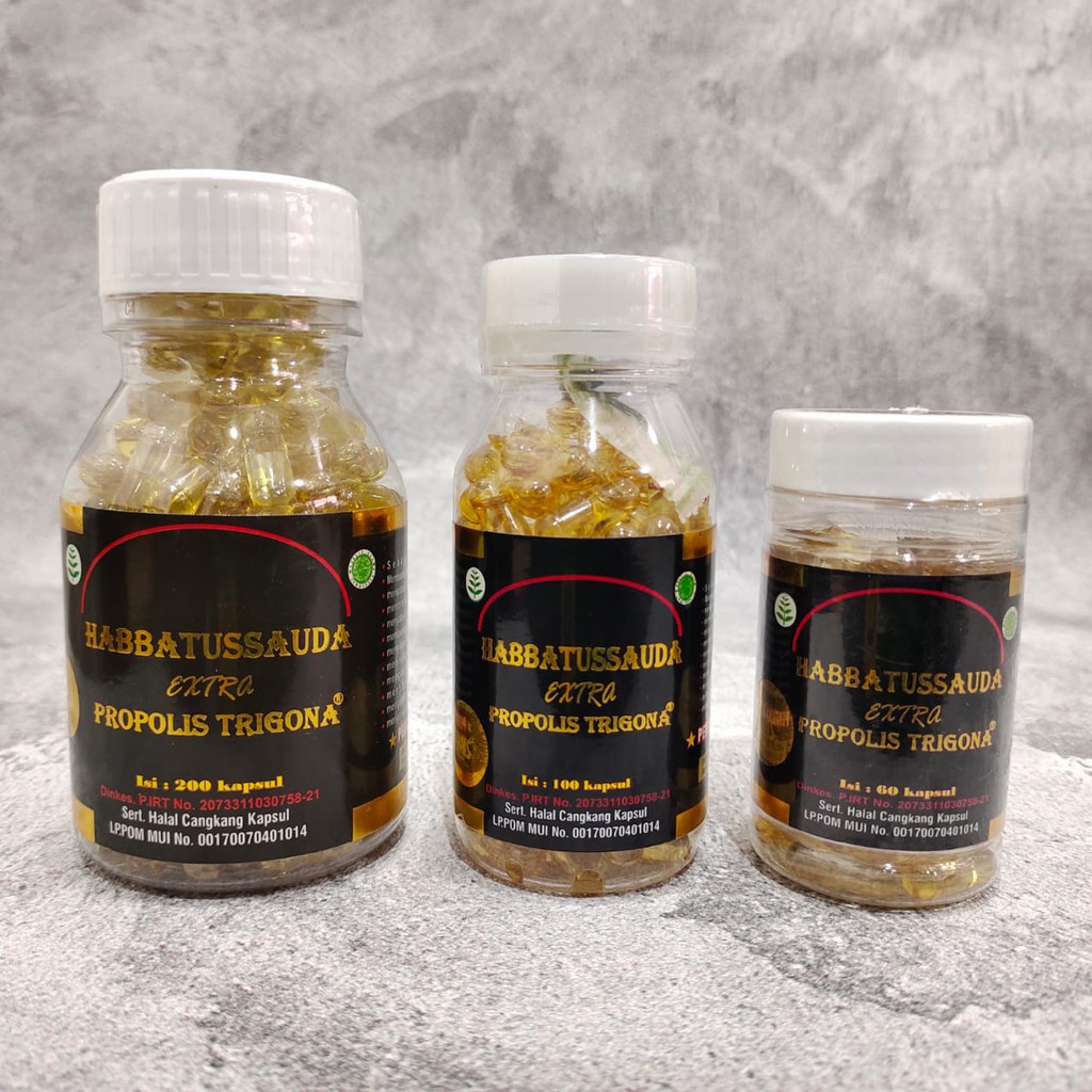 Habbatussauda Extra Propolis 60 , 100 dan 200 kapsul