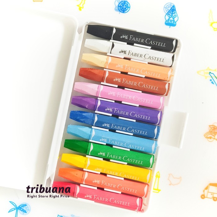 

PASTEL-DRY-OIL- CRAYON FABER CASTELL 12 WARNA /OIL PASTEL HEXAGONAL -OIL-DRY-PASTEL.