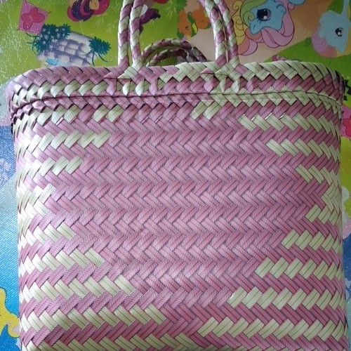 Tas keranjang belanja anyaman jadul