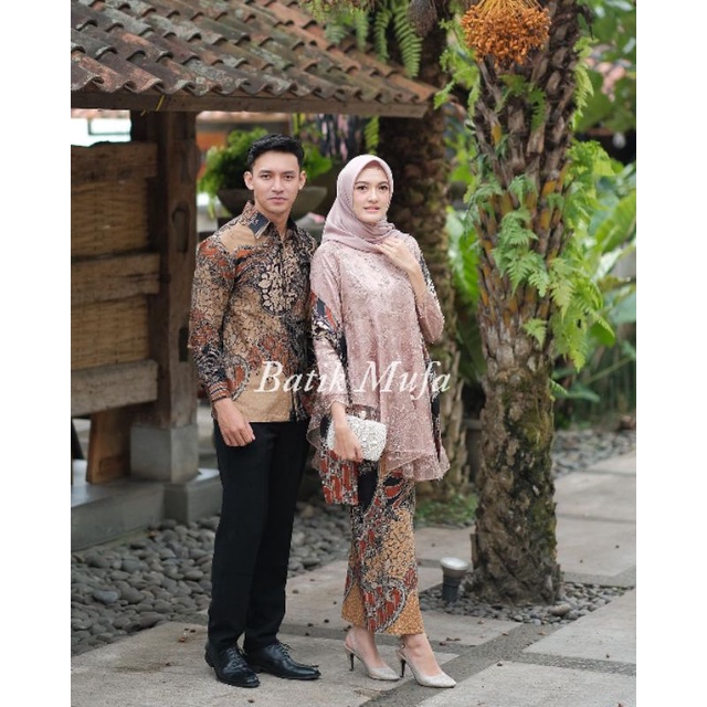 Batik couple Kebaya MEGA Brown KEBAYA MODERN Kebaya untuk tunangan lamaran baju wisuda terbaru