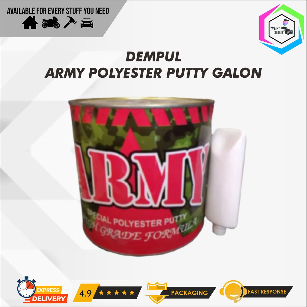 Dempul Army Galon Mobil/Motor/Besi/Kayu