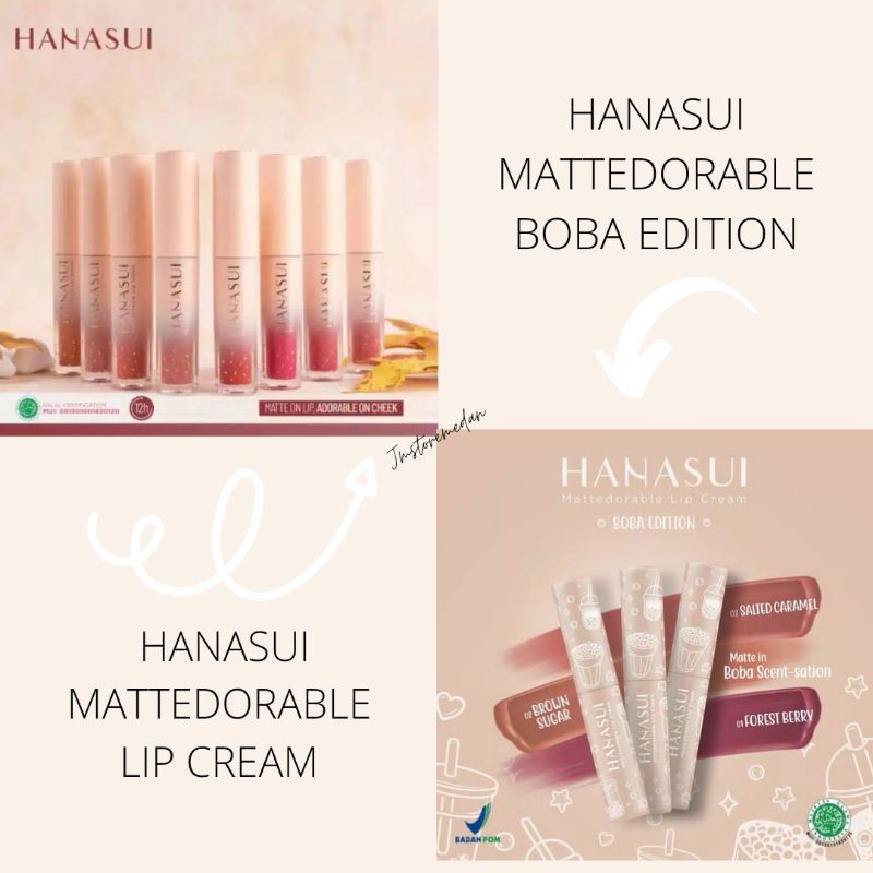 Hanasui Lip Cream / Hanasui Boba / Hanasui medan / Lipstik Hanasui / lipcream hanasui