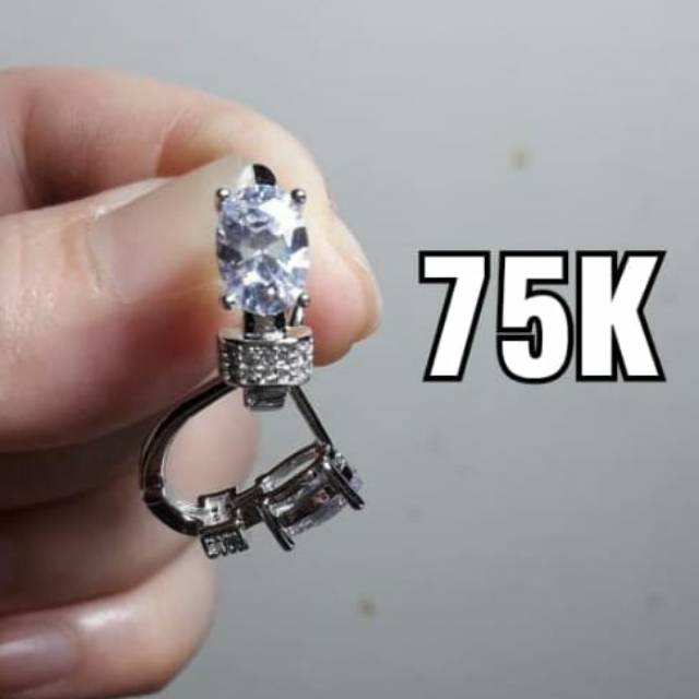 Anting Perak Lapis Emas 18karat