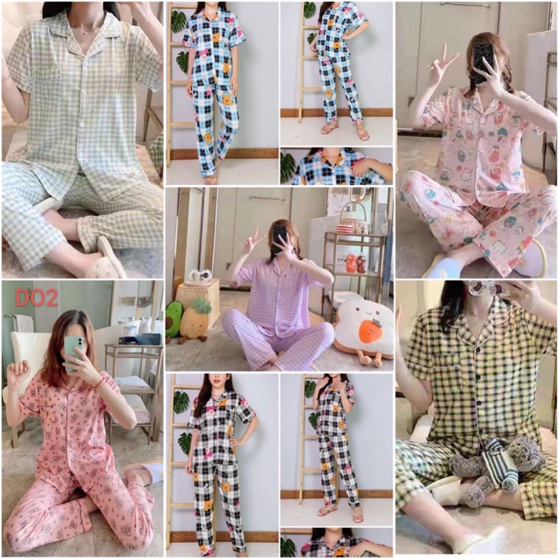 Piyama CP Kancing Spandex Import sleep.pajamass