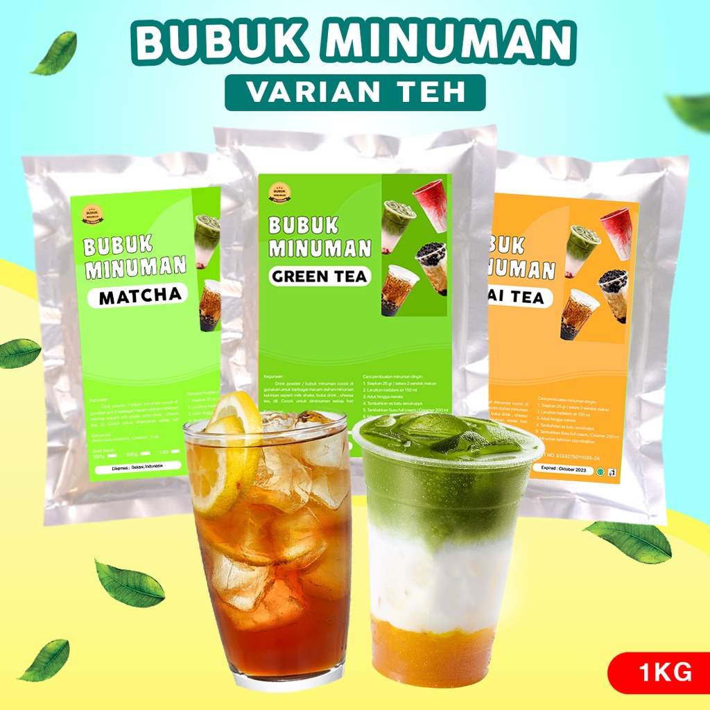 BUBUK MINUMAN RASA TEH 1KG / BUBUK MINUMAN BOBA 1KG / SERBUK MINUMAN ANEKA RASA 1KG / BUBUK MINUMAN KEKINIAN 1KG / SERBUK MINUMAN BOBA 1KG