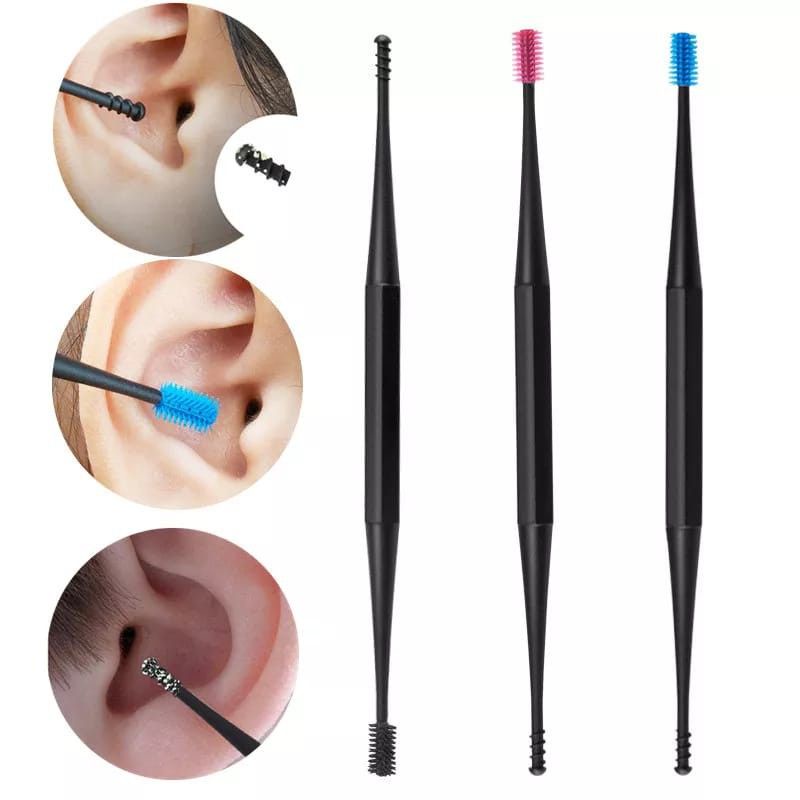 BIG SALE MRCAISEN KOREK KUPING SILICONE Earpick Pembersih Dua Sisi Wax Vac Silikon Lembut Spiral Penghilang K010