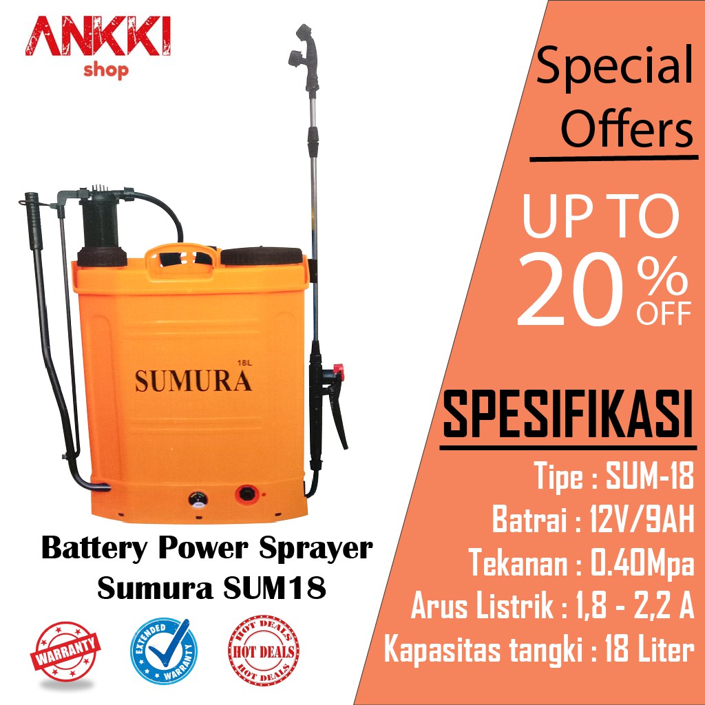 Penyemprot Hama/Disinfektan 18L Elektrik&Manual Sprayer Sumura SUM18