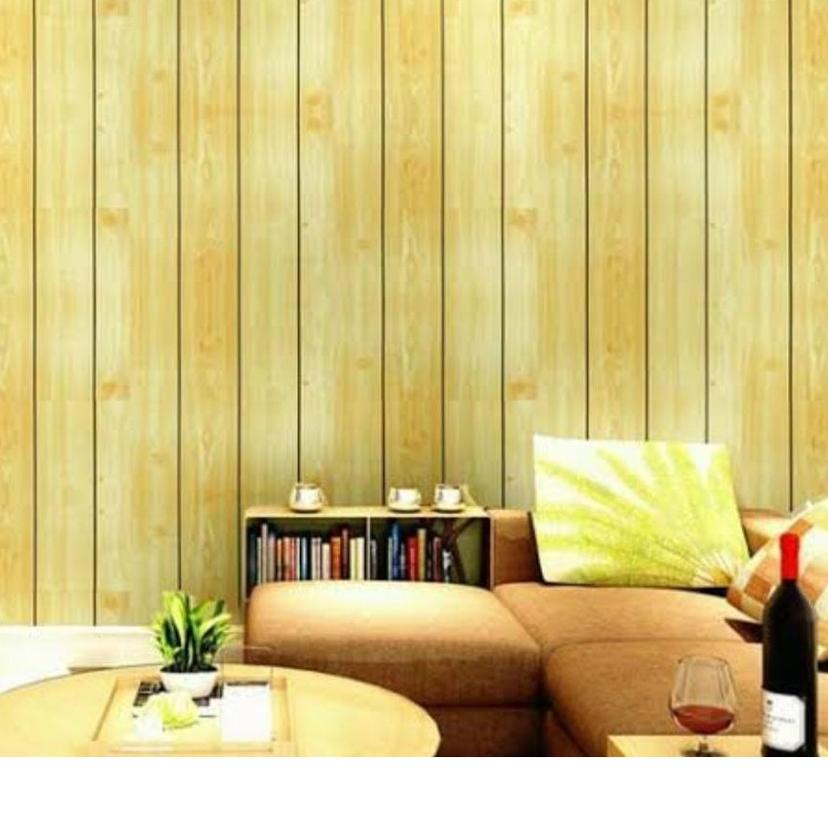 WALLPAPER STIKER DINDING MOTIF KAYU KUNING