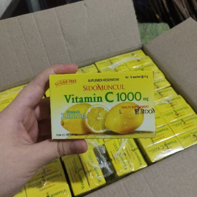 Vitamin C 1000 Sidomuncul Isi 6 Sachet Box Shopee Indonesia