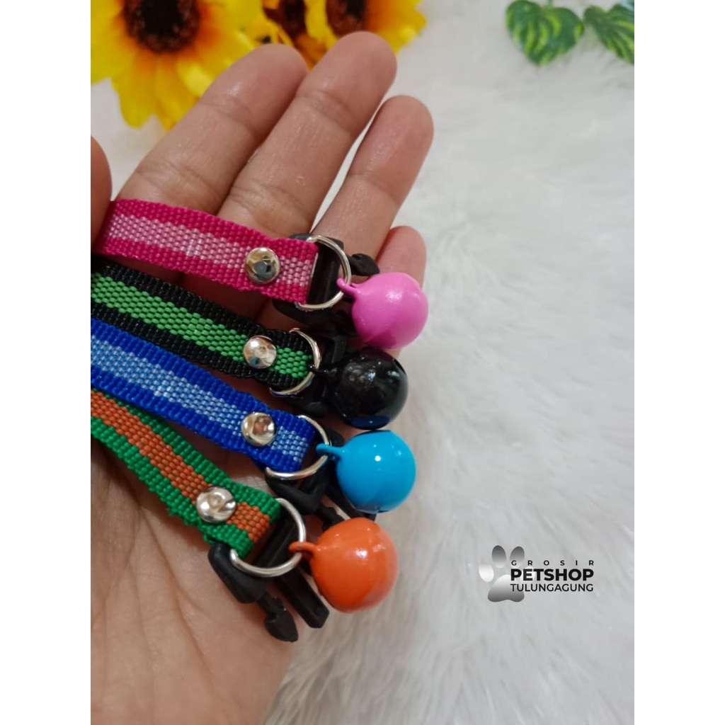 Kalung Kucing Dan Anjing Motif Stripe bahan tebal Premium