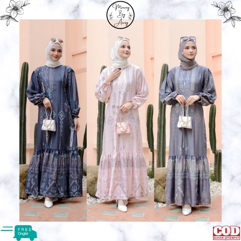 Gamis Maxmara Silk Premium Adha Series | Maxmara Silk Dress | Gamis Maxmara Lux | Gamis Maxmara Dior