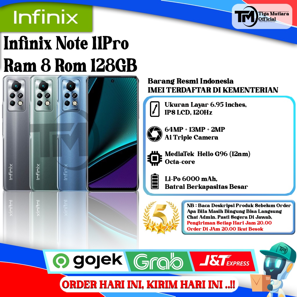 Infinix Note 11 Pro Ram 8 Rom 128GB Segel Original & Bergaransi Resmi