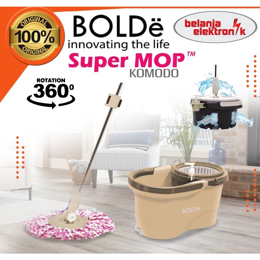 Alat Pel Super Mop BOLDe KOMODO - Pengering Bisa Diangkat - SuperMop original