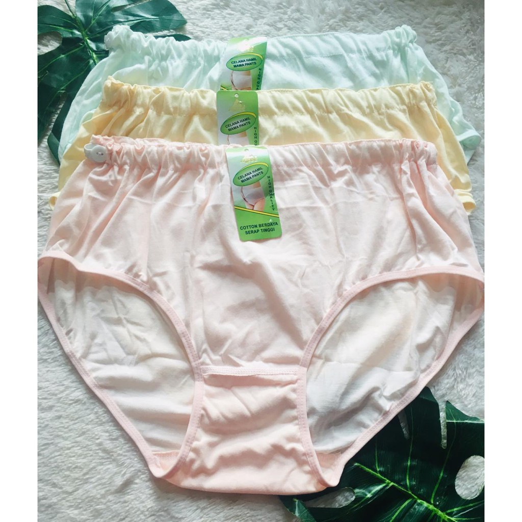 3 PCS Mamabel | MUAT BB SAMPE 95 Kg Celana dalam wanita hamil Kancing sebelah  Art Mamabel 514